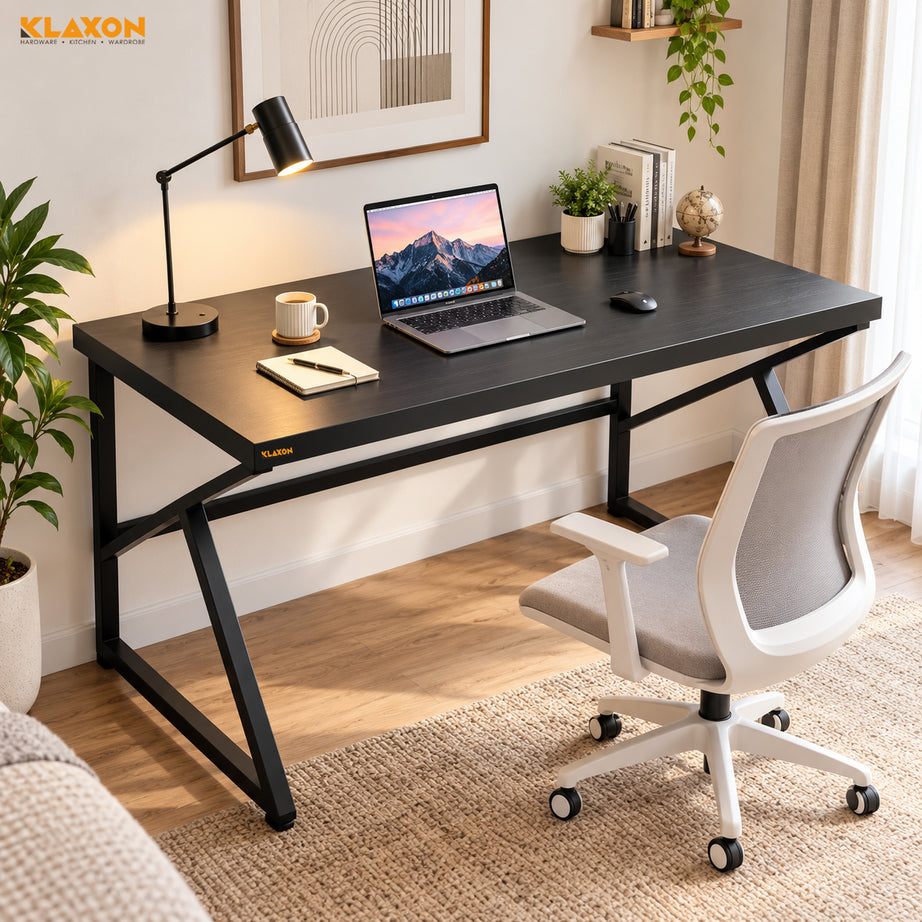 Klaxon Modern Computer Table for Home PC – Multipurpose Office Desk for Home & Work | Gaming Table, Computer Table, Desktop Table for Home Office (Black - DIY)