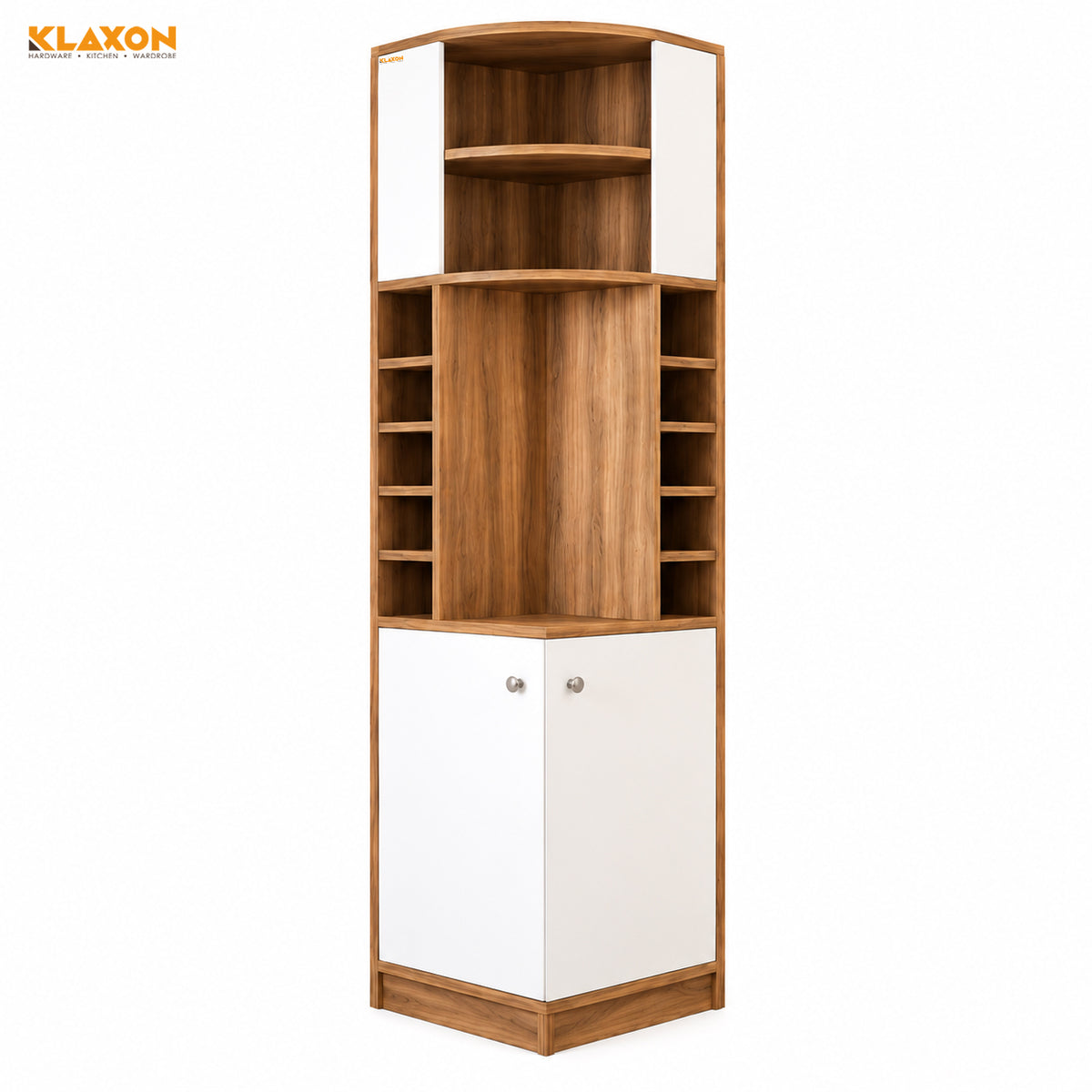 Klaxon Premium Under Cabinet Wine Glass Holder - Space-Saving, Upside-Down Storage for Home, Mini Bar & Pub, Stainless Steel Hanging Rack Organizer (FD & Black, Standard)
