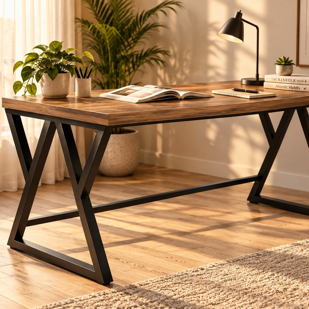 Klaxon Modern Computer Table for Home PC – Multipurpose Office Desk for Home & Work | Gaming Table, Computer Table, Desktop Table for Home Office (Riva FD Large)