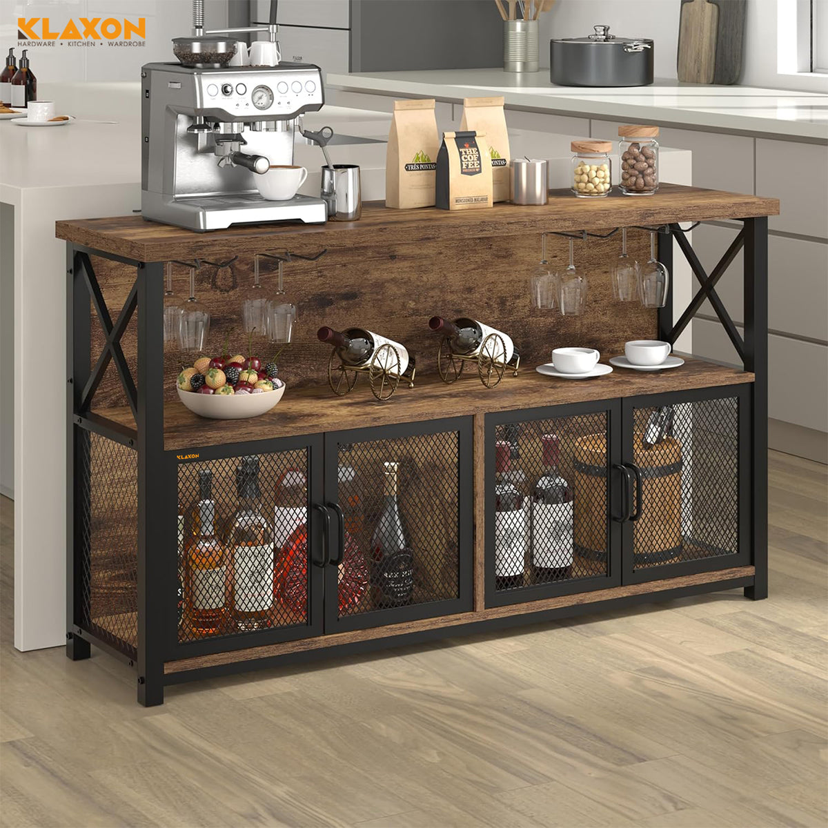 KLAXON Nysa Large Bar Cabinet with Wine Rack