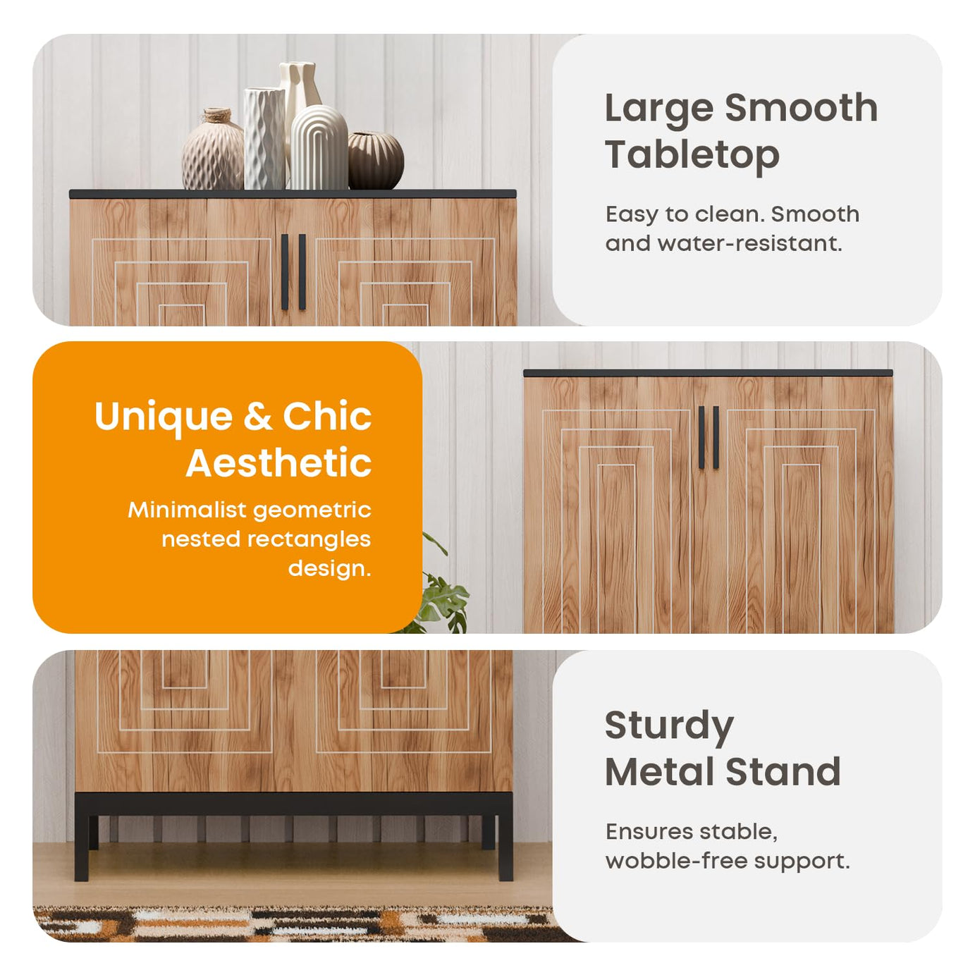 KLAXON Cane-Door Shoe Cabinet – Oak & Black