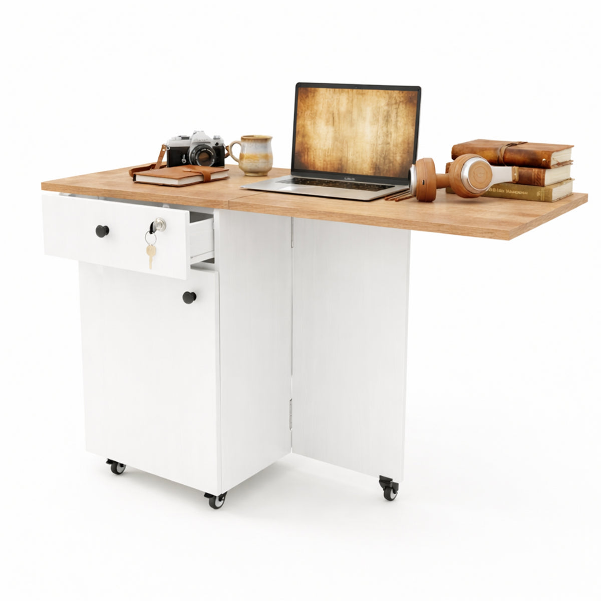 KLAXON Kora Foldable Study Table with Drawer & Storage