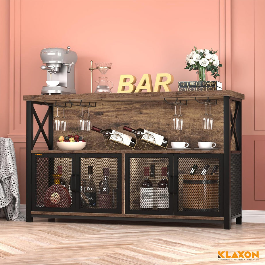 KLAXON Nysa Large Bar Cabinet with Wine Rack