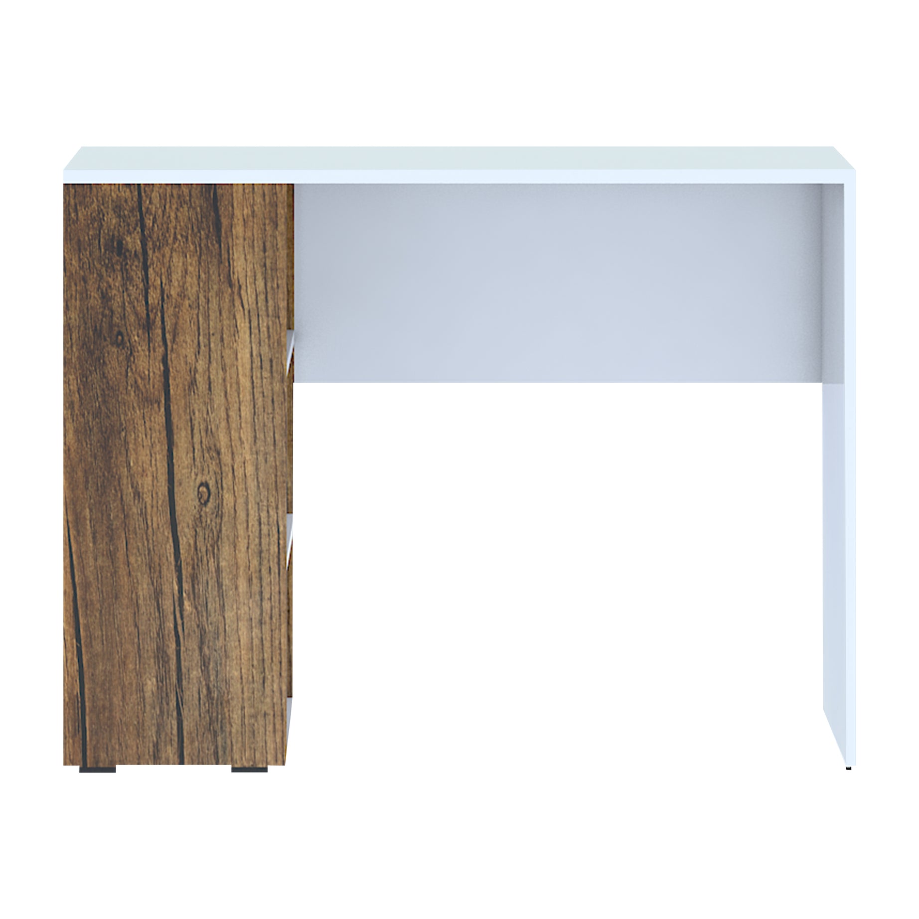 
KLAXON Study Table for Home & Office | Modern White &  Forest Dark  Computer Desk with Bookshelf & Storage Shelves | Engineered Wood Writing Table, Laptop Desk & Workstation for Students and Professionals