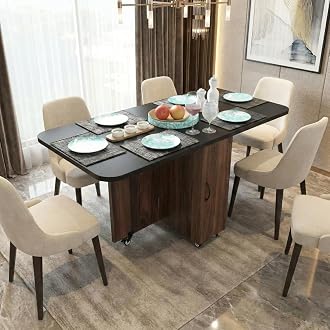 KLAXON Kryo foldable 6 seater dining table AW and black