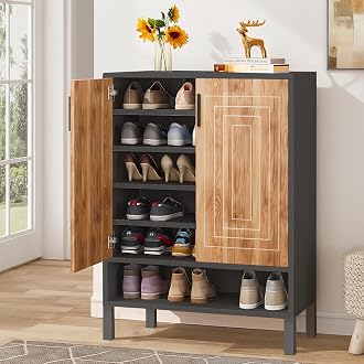 KLAXON premium shoe rack oak and black
