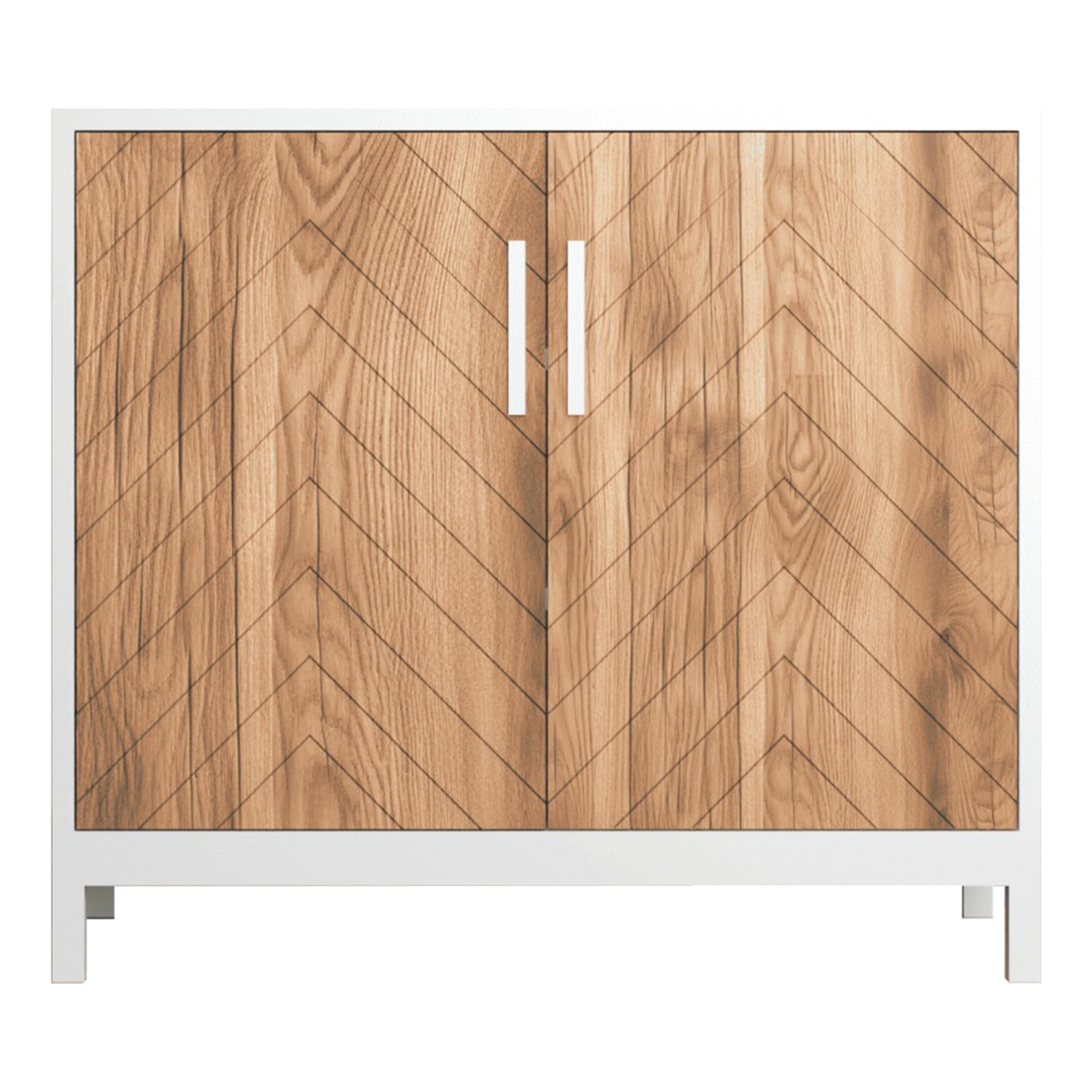 Klaxon Modern Shoe Cabinet with Cane Doors | Stylish Wooden Shoe Rack Organizer with Multiple Storage Shelves for Home Entryway (Oak & White, Shoe Rack - 05)
